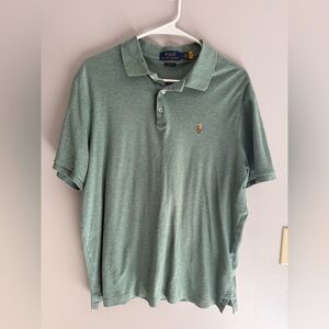 Polo Ralph Lauren Mens Short Sleeve Polo Shirt SZ L Classic Fit Green Pony Logo